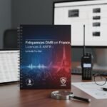 Un guide clair et detaille pour les professionnels sur les frequences DMR en France, incluant les licences et informations ANFR, presente de maniere photo-realiste en ultra haute definition.